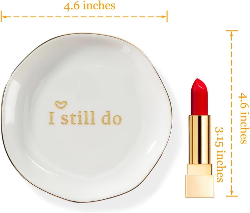 Anniversary Gift: Elegant Ceramic Ring Dish for Her