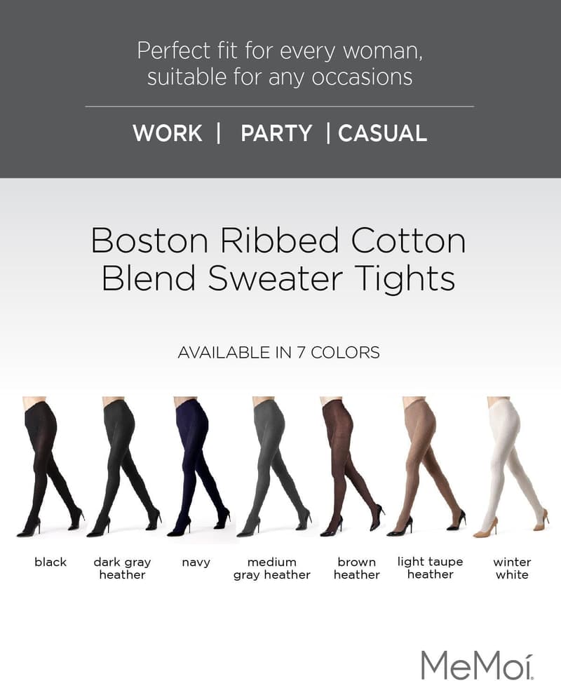 Cozy Boston Ribbed Cotton Tights for Women