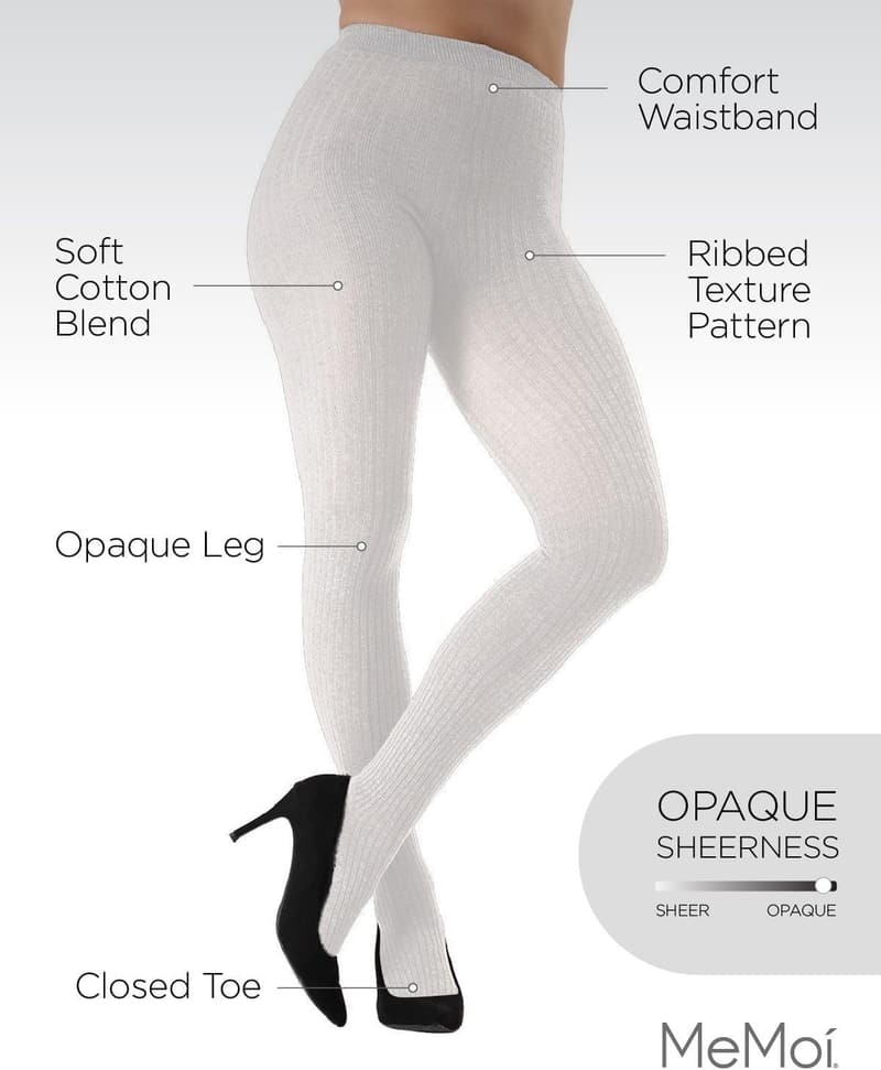 Cozy Boston Ribbed Cotton Tights for Women