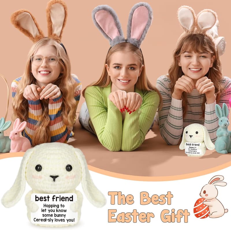 Mother's Day Handmade Crochet Bunny Gift for Friend