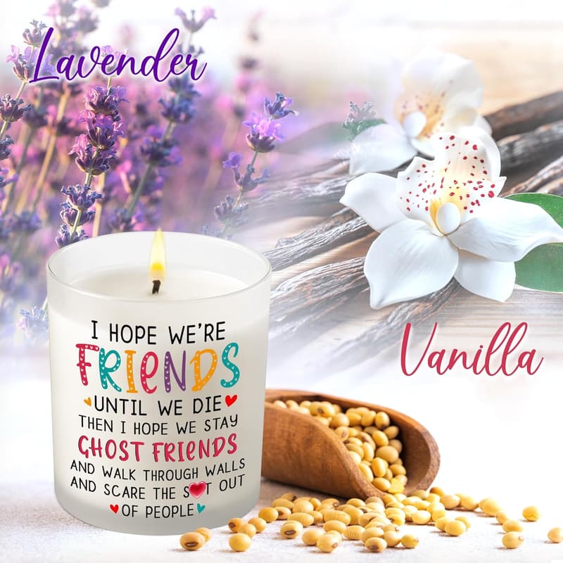 Birthday Gift for Women - 10 oz Vanilla Lavender Candle