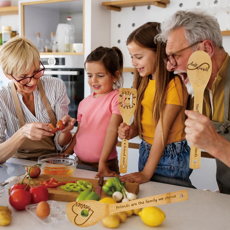 Unique Birthday Gifts for Women - 5PCS Wooden Cooking Spoons