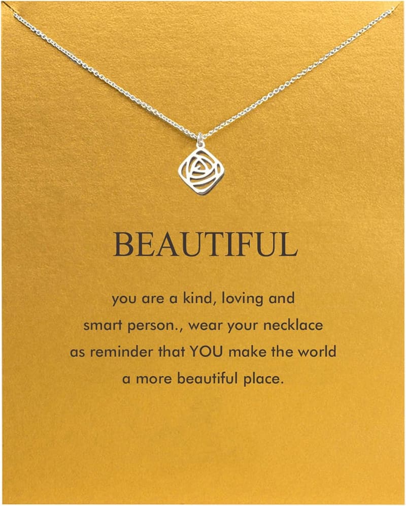 Good Luck Elephant Compass Necklace with Message Card