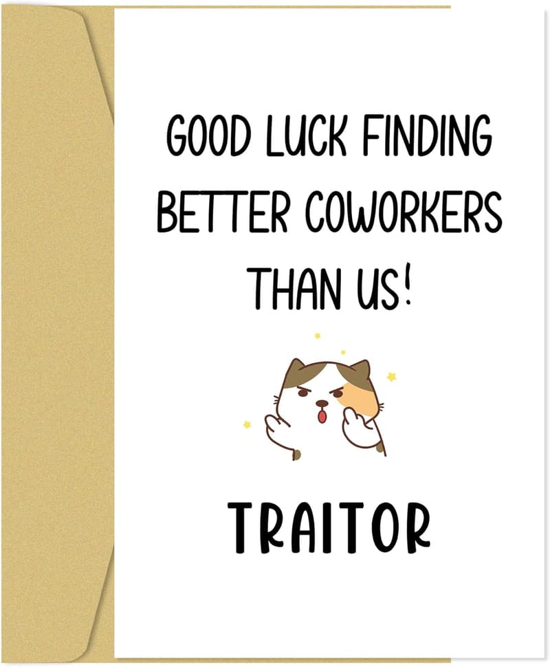 Humorous Farewell Card for Coworkers - Best Wishes