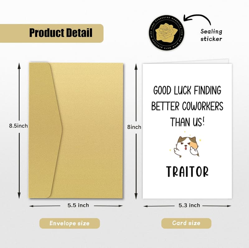 Humorous Farewell Card for Coworkers - Best Wishes