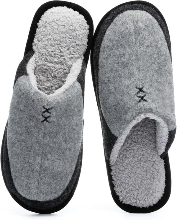 Cozy Two-Tone Memory Foam Slippers for Men