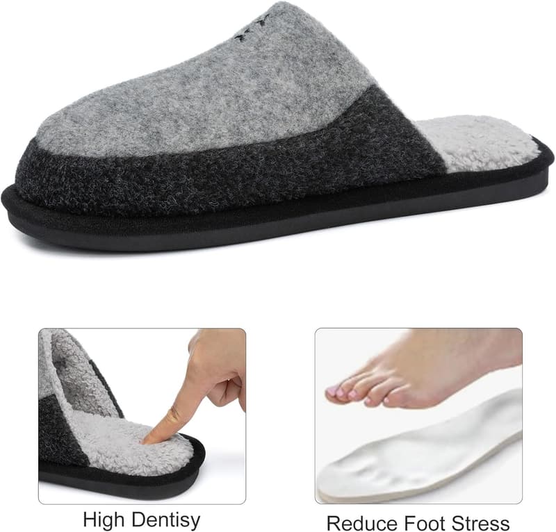 Cozy Two-Tone Memory Foam Slippers for Men