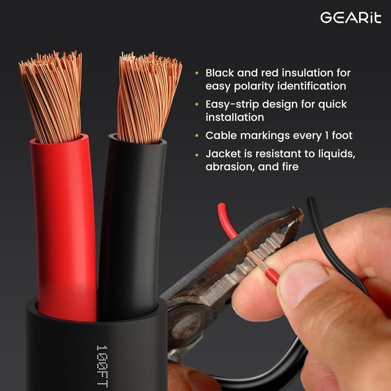 Outdoor 100ft 16AWG Speaker Wire - OFC Copper, CL2/CL3 Rated