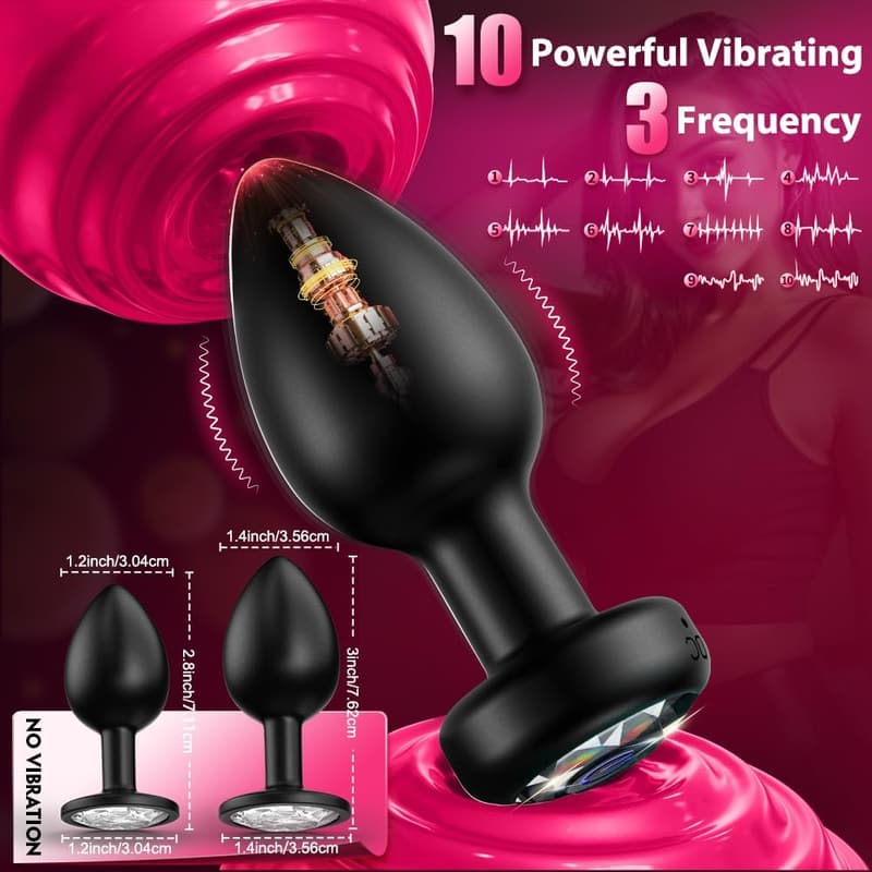 Vibrating Silicone Anal Plug Set with Remote Control