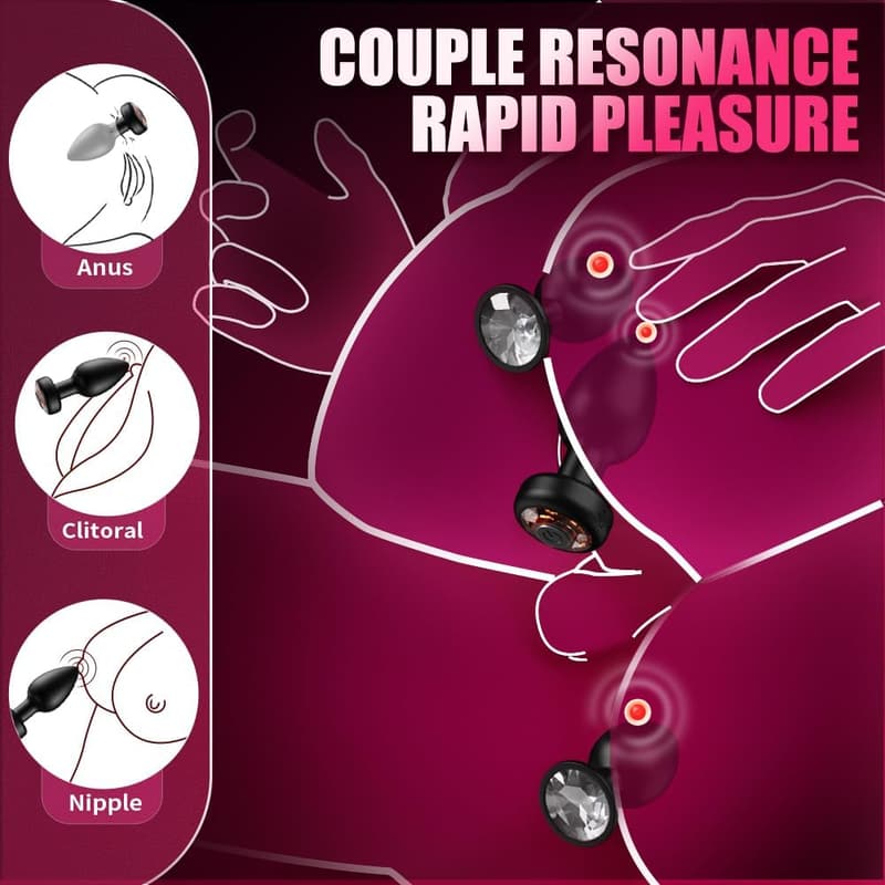 Vibrating Silicone Anal Plug Set with Remote Control
