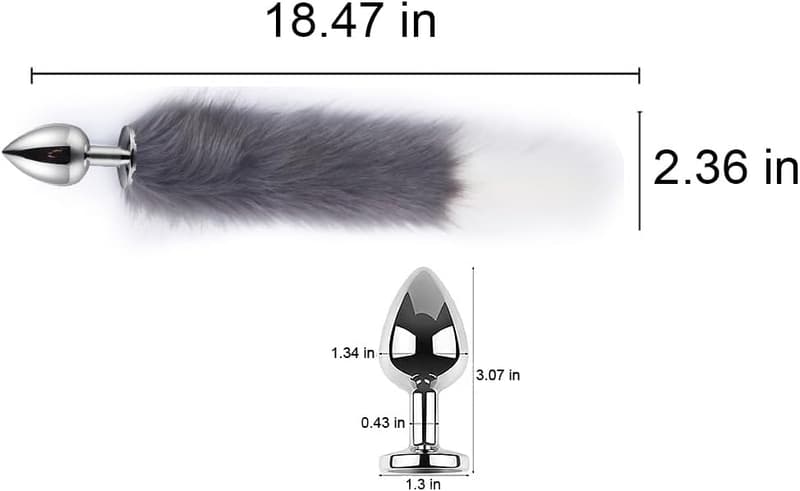 Cosplay Anal Plug with Tail - Medium Stainless Steel Toy