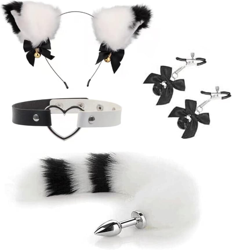 Faux Fox Tail Stainless Steel Anal Plug for Couples' Play