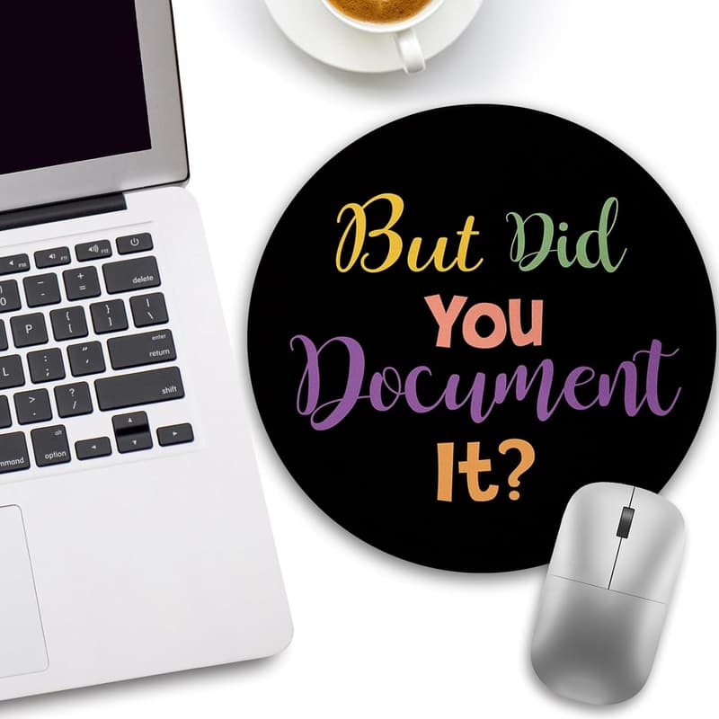 Funny Round Desk Mouse Pad for Office, 8.6 x 8.6 Inch