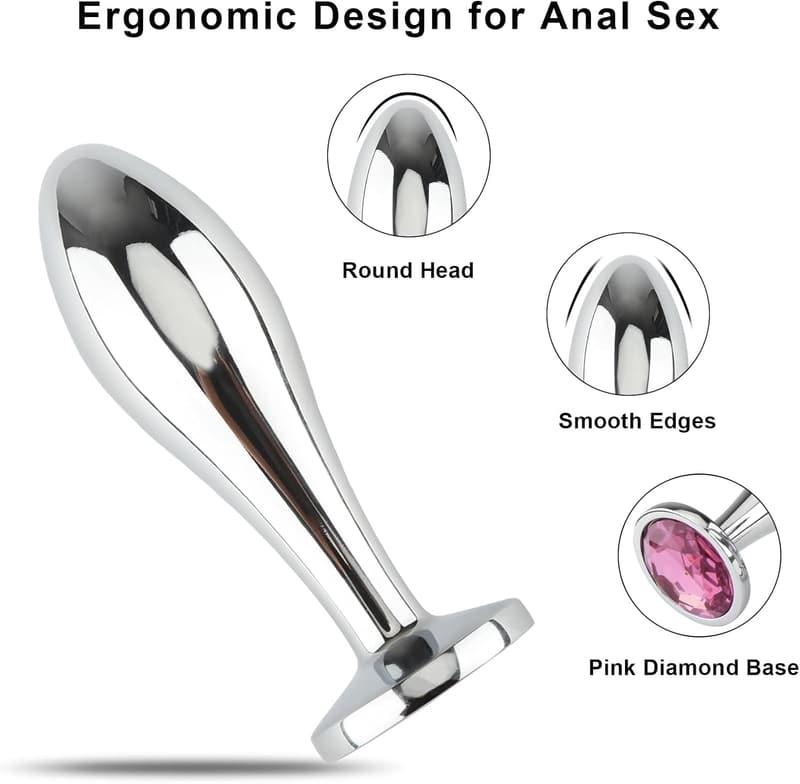 3-Piece Crystal Diamond Anal Plug Set for Couples