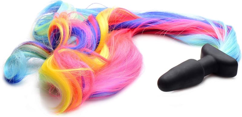 Rainbow Pony Tail Anal Plug