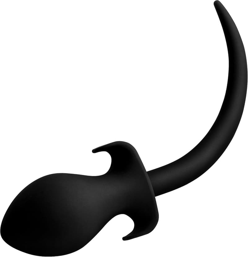 Woof XL Silicone Puppy Tail Butt Plug - Black