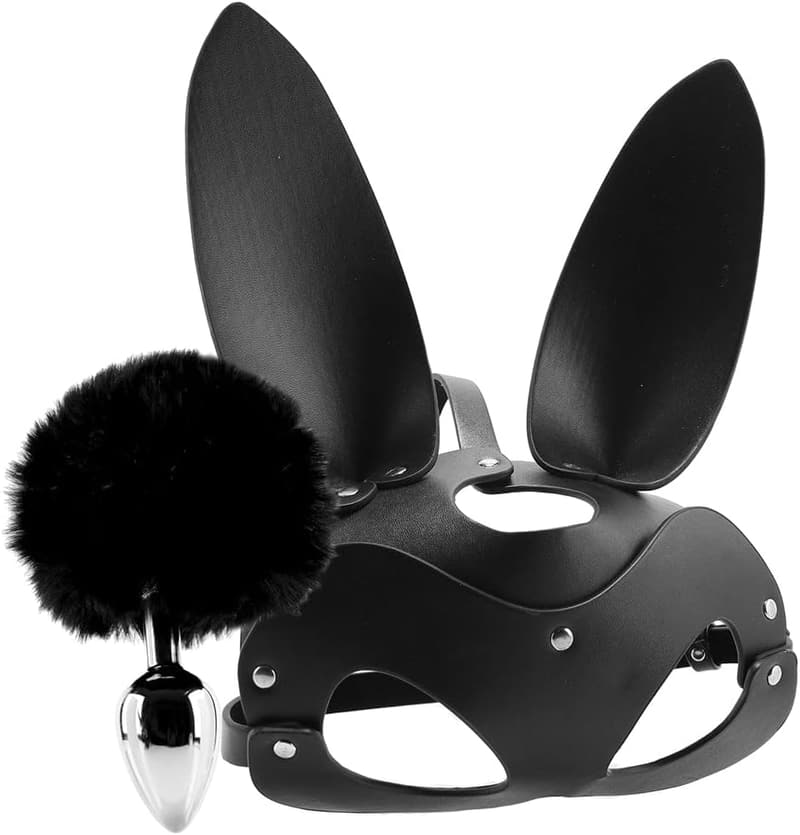Anal Plug Training Set with Mask Kit for Couples