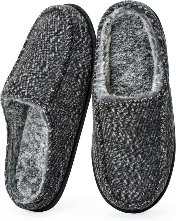 Men's Memory Foam Slip-on Slippers with Non-Slip Sole