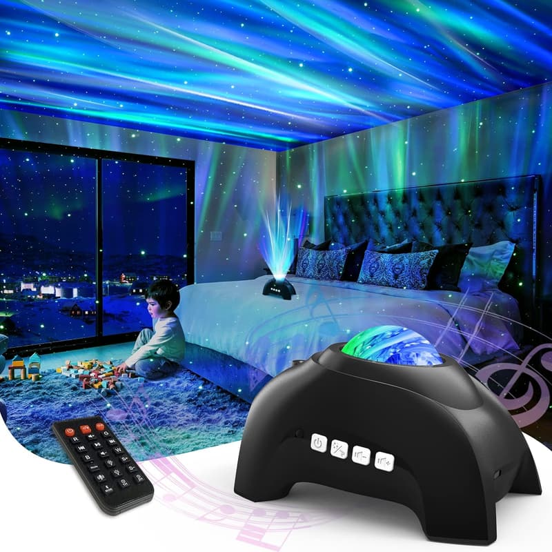 Night Light Galaxy Projector with Music Speaker for Kids & Adults