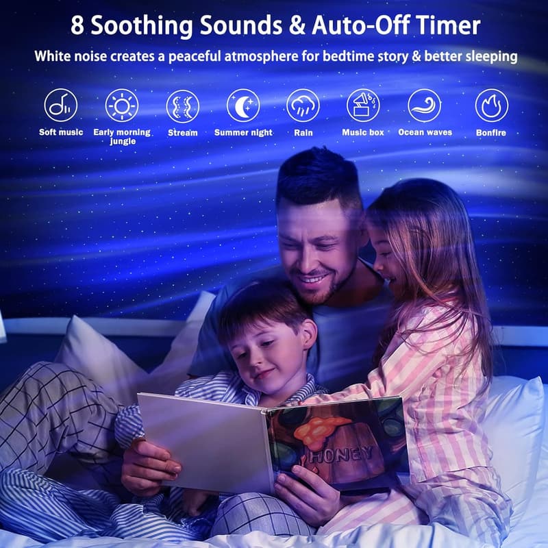 Night Light Galaxy Projector with Music Speaker for Kids & Adults