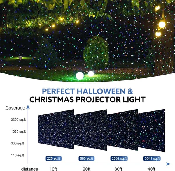 Outdoor RGB Laser Projector Lights with Starry Sky & Firefly Effects