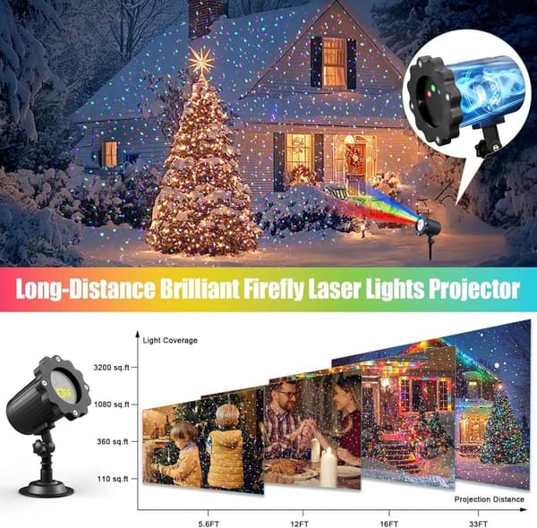 Outdoor Waterproof RGB Laser Projector Lights for Weddings & Parties