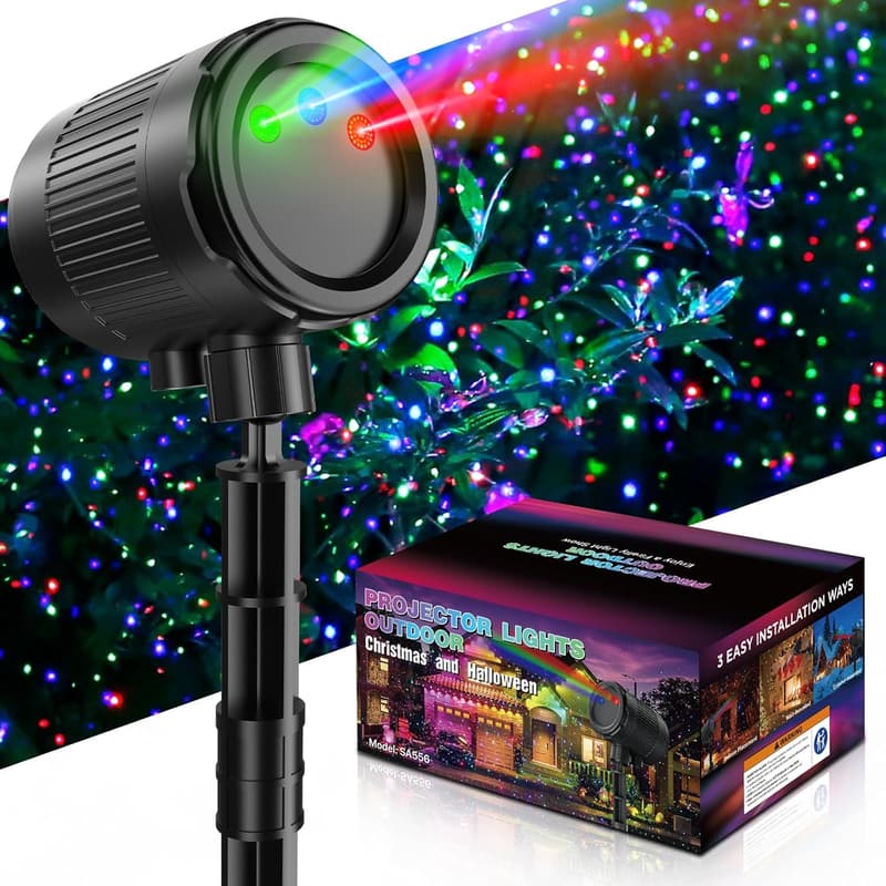 Outdoor Christmas Projector Lights with Remote Control & Timer