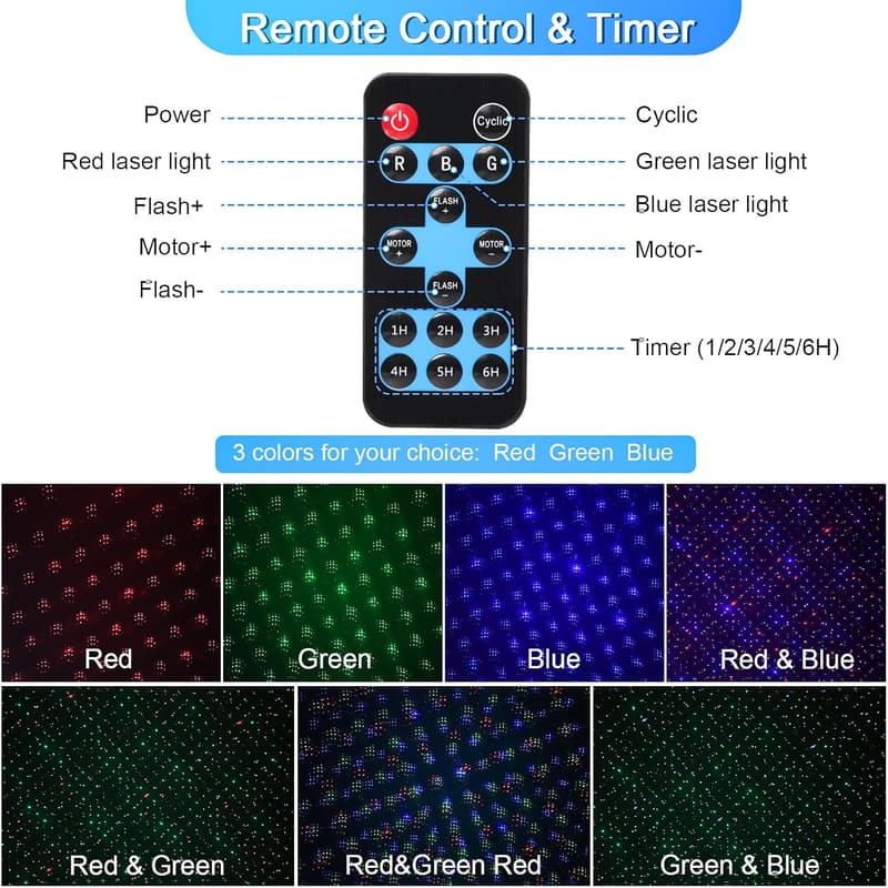 Outdoor RGB Laser Projector Lights with Remote for Holiday Decor