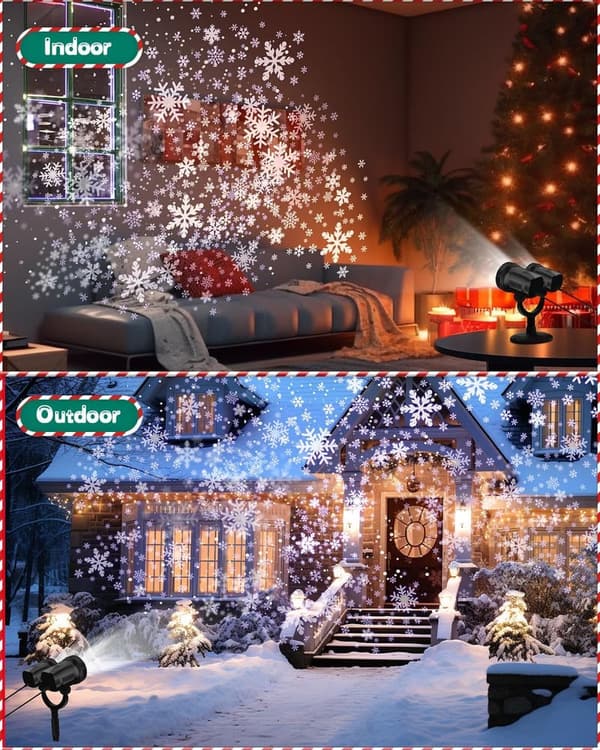 Outdoor Snowflake Projector Lights - IP65 Waterproof, LED Garden Decor