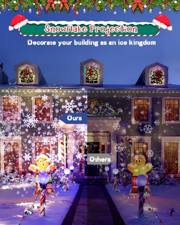 Outdoor Snowflake Projector Lights - IP65 Waterproof, LED Garden Decor