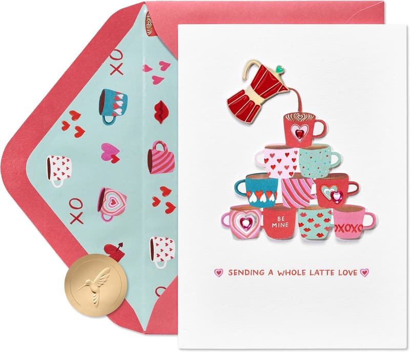 Valentine's Day Papyrus Card – Mugs and Kisses Design