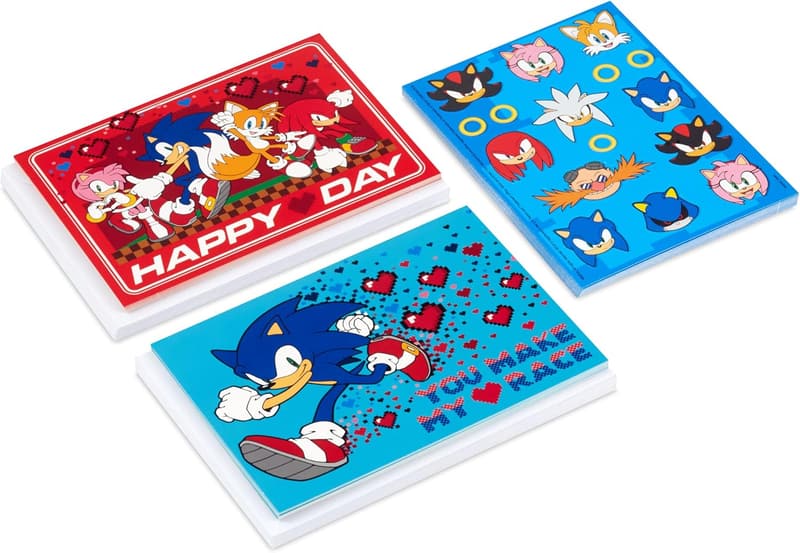 Sonic the Hedgehog Valentine's Day Card Set for Kids (24 Cards)