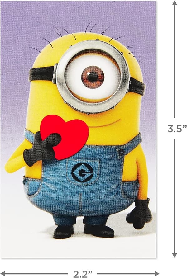 Minions Valentine's Day Cards & Stickers for Kids (18-pack)