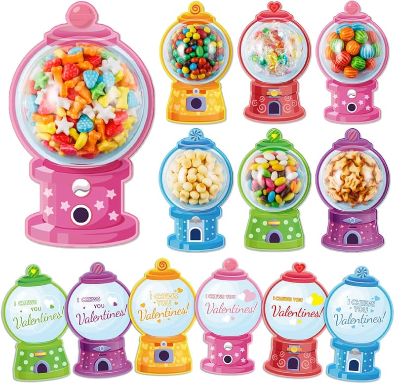 Kids' Gumball Machine Valentine Cards Set - 48 Pack