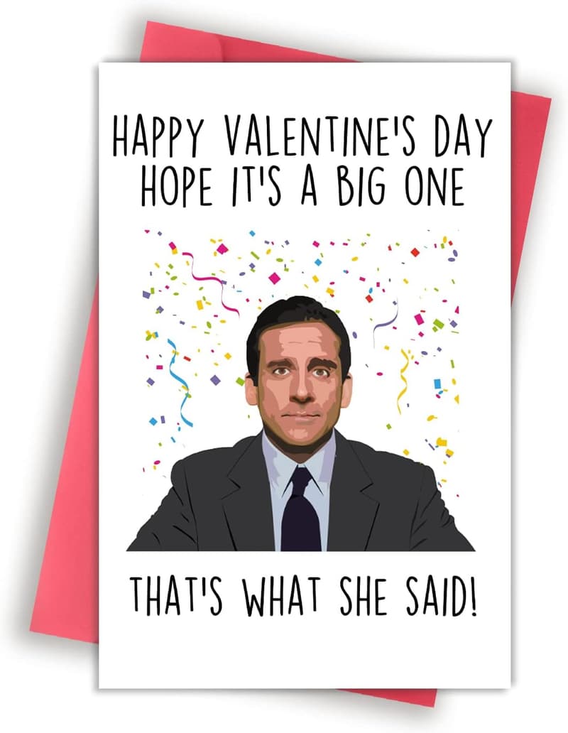 Michael Scott Themed Valentine's Day Card for TV Fans