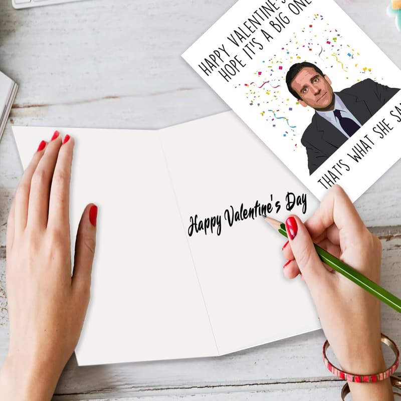 Michael Scott Themed Valentine's Day Card for TV Fans