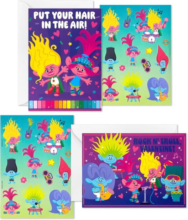 Kids' Valentine's Day Card Assortment with Stickers (24-Pack)