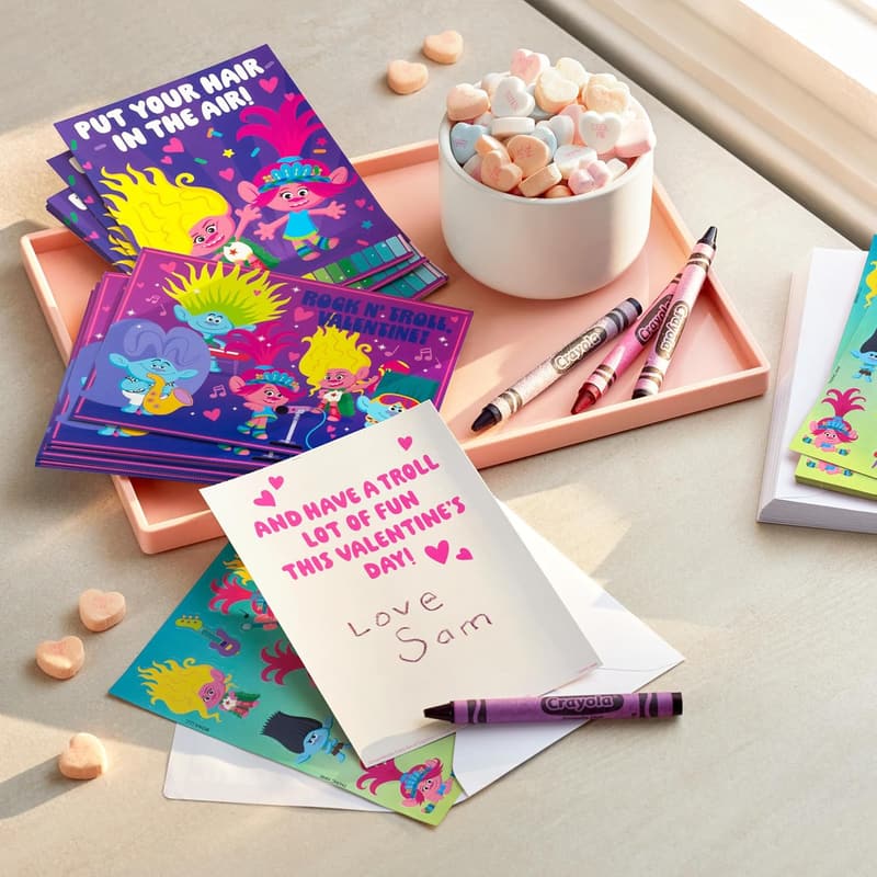 Kids' Valentine's Day Card Assortment with Stickers (24-Pack)