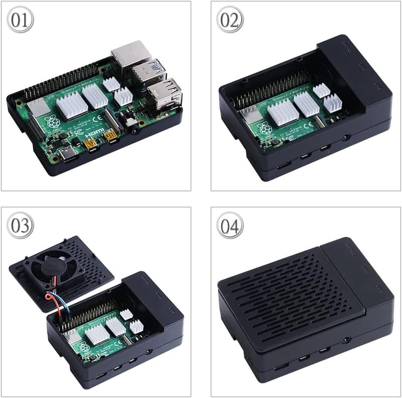 Raspberry Pi 4 Case with PWM Fan & 18W Power Supply Bundle