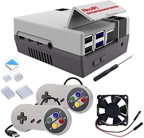 Retro Gaming Case for Raspberry Pi 4 Model B with Fan & Heatsinks