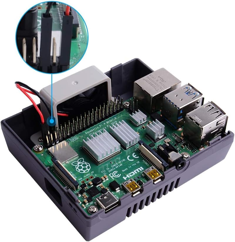 Retro Gaming Case for Raspberry Pi 4 Model B with Fan & Heatsinks