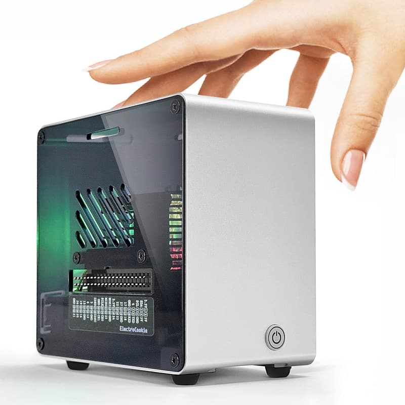 Raspberry Pi 5 Aluminum Mini Tower Case with Cooling Fan