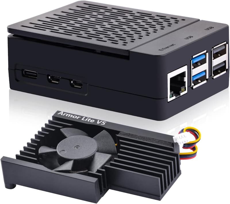 Raspberry Pi 5 ABS Case with Armor Lite Cooler & Heatsink