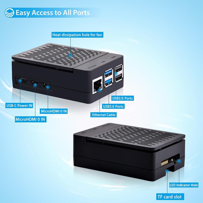 Raspberry Pi 5 ABS Case with Armor Lite Cooler & Heatsink