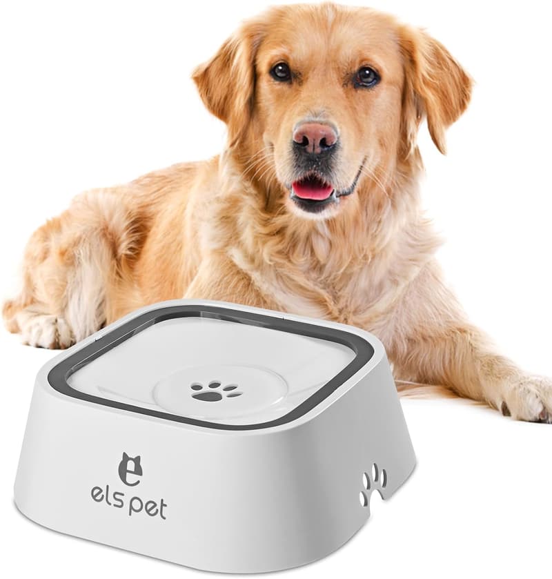 Spill-Proof Travel Dog Water Bowl, 35oz, BPA-Free, No-Slip