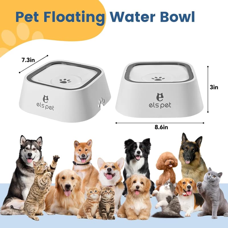 Spill-Proof Travel Dog Water Bowl, 35oz, BPA-Free, No-Slip