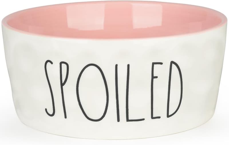 Extra Large 27oz Ceramic Dog Bowl - Non-Slip Pink Feeder