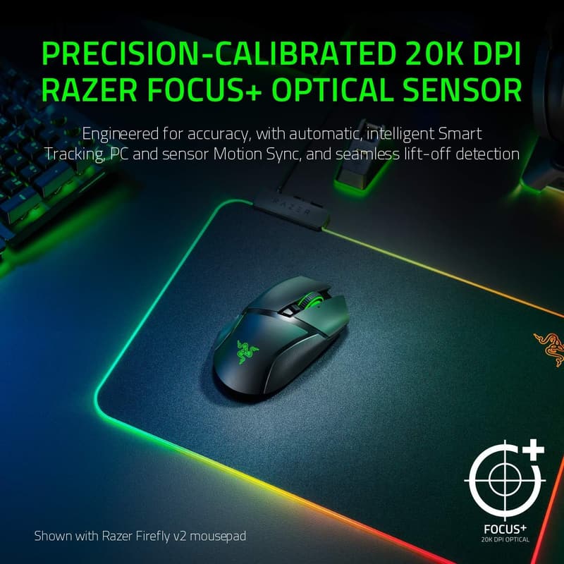 Razer Basilisk Ultimate Wireless Gaming Mouse - 20K DPI, RGB, 11 Buttons