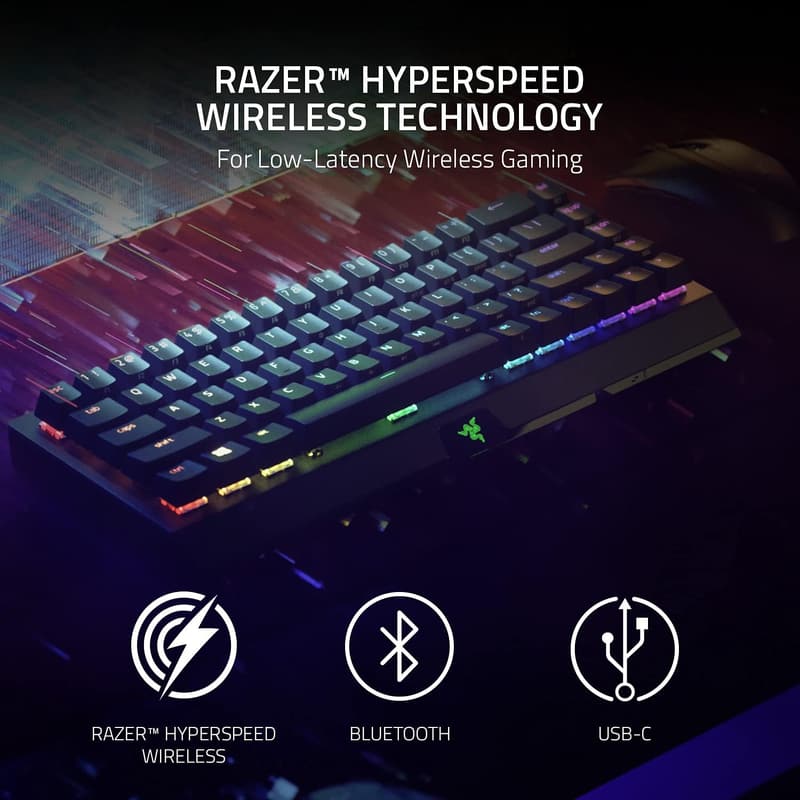 Razer BlackWidow V3 Mini Wireless Gaming Keyboard - Green Switches