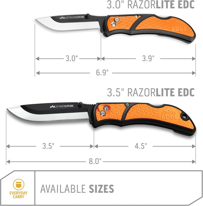 Hunting Knife with Replaceable Blades - Blaze Orange, 3.5